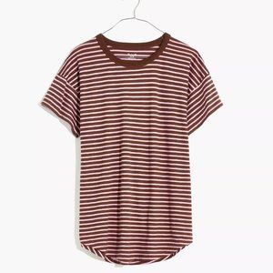 Madewell Whisper Cotton Rib-Crewneck Tee in Rory Stripe. Size Small.
